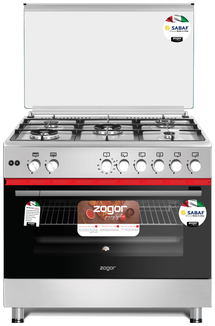 Zogor ZRC1002 - Gas Cooker - 5 Burners - Black