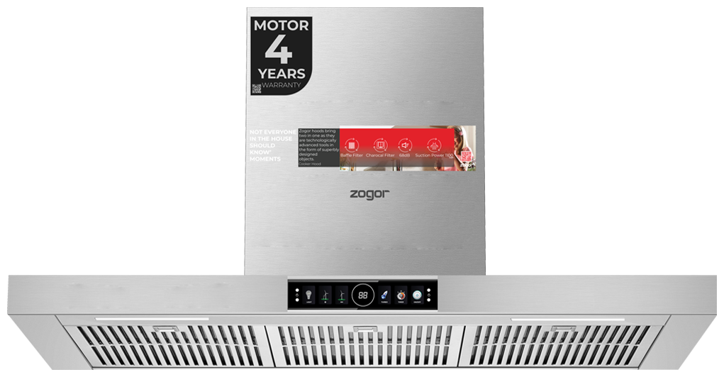 Zogor DTZ94X - 90cm - Cooker Hood - Stainless Steel