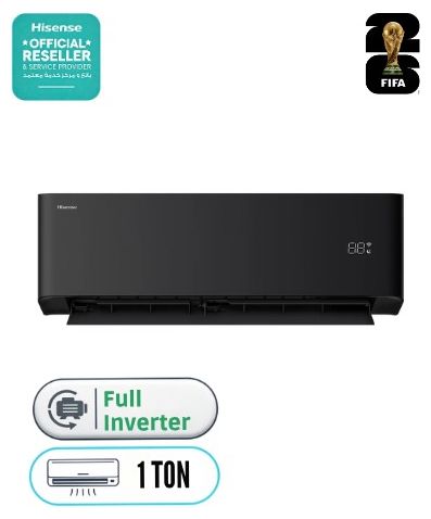 Hisense QAS-12UFHBB - Wall Mounted Split AC - 1 Ton - Inverter - 6 Ampere Control Levels - Black - 2026 Edition