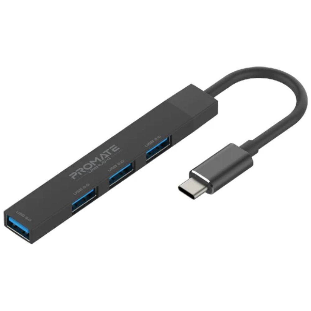 Promate Promate LiteHub 4 - High Speed 4× USB-A Hub with USB-C Input - 5Gbps Data Transfer - Black 5Gbps – 35,000 IQD Iraq