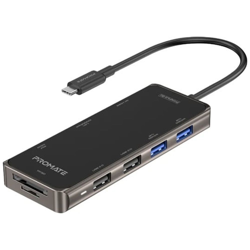 Promate Promate PrimeHub Go - Compact 9 in 1 USB-C Hub - 100W - Black 100W – 70,000 IQD Iraq