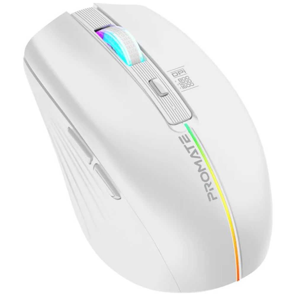 Promate ProMate KITT - Wireless Mouse - 500 mAh - RGB - White 500 mAh, RGB – 23,000 IQD Iraq