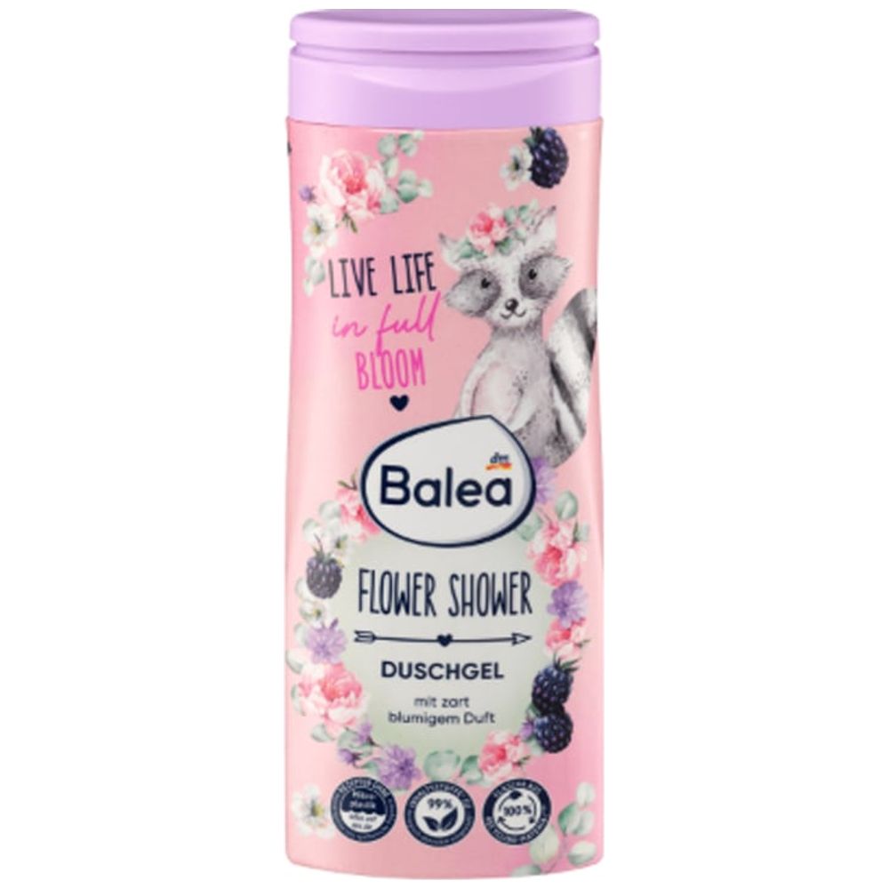 Balea Flower Shower Gel - Gently cleanses skin and leaves a fresh floral scent, 300 ml