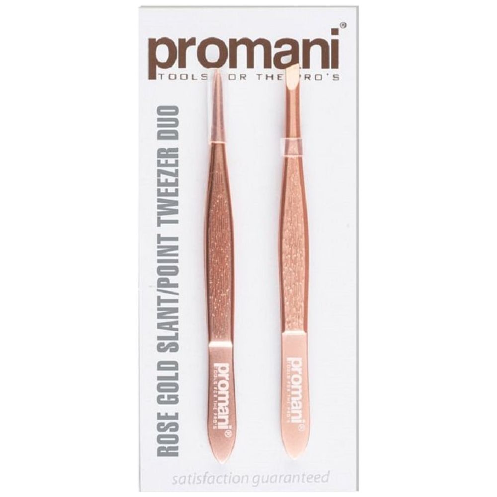Promani Set of 2 Tweezers Oblique And Pointed Tip - Trim