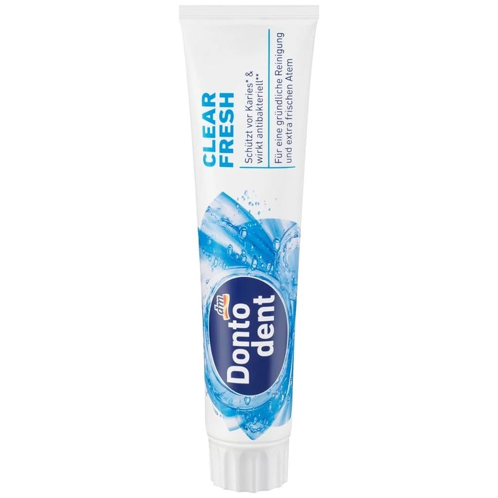 Dontodent Clear Fresh Toothpaste - deep cleans teeth, freshens breath, 125 ml