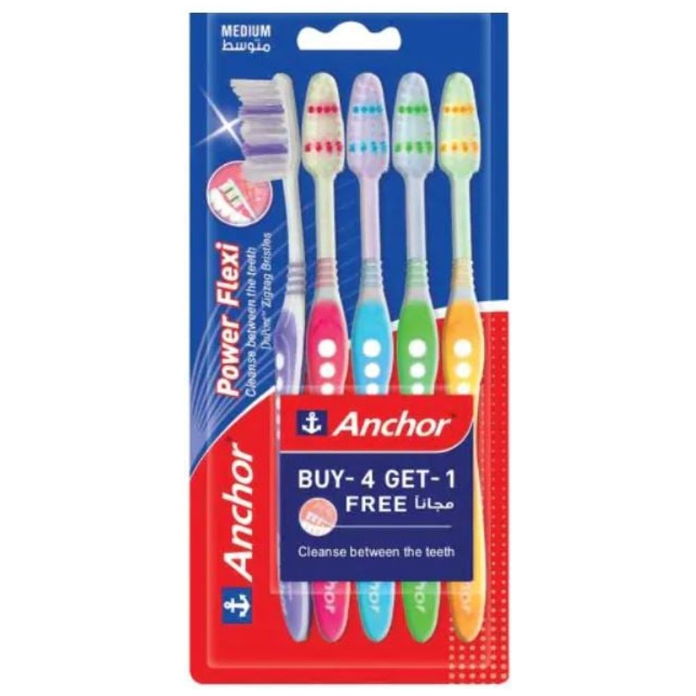 Anchor Power Flexi Toothbrush 4+1 - 5 Pieces