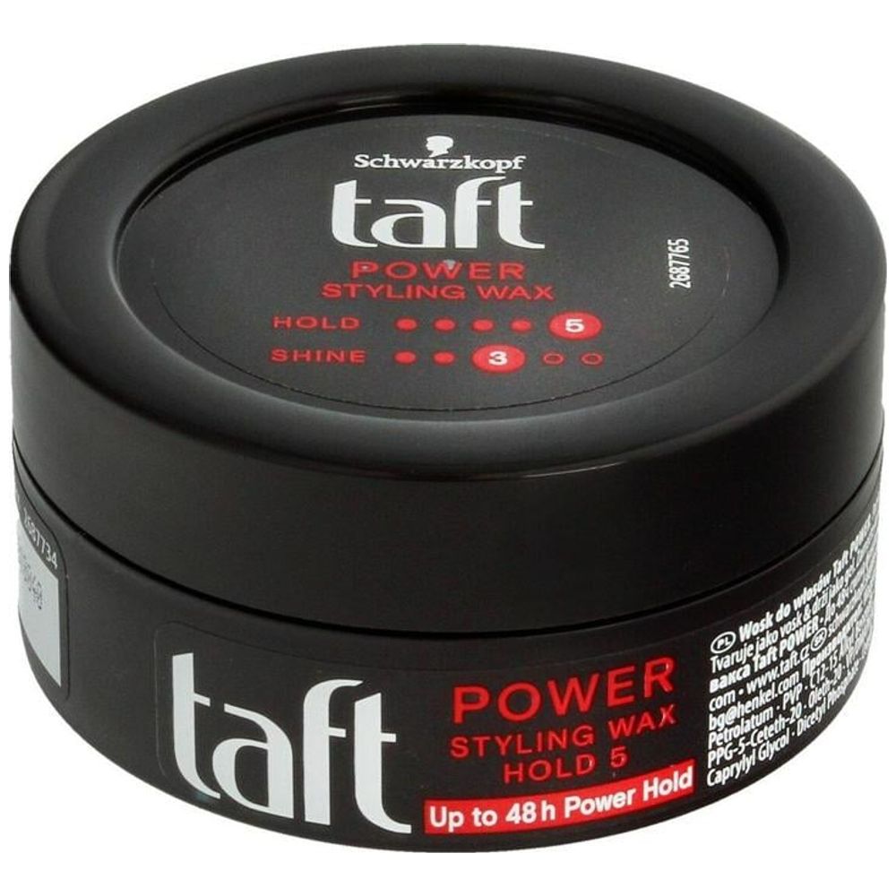 شمع شعر Schwarzkopf Taft Power - يوفر ثباتًا قويًا ومقاومة للرطوبة مع الحفاظ، 75 مل