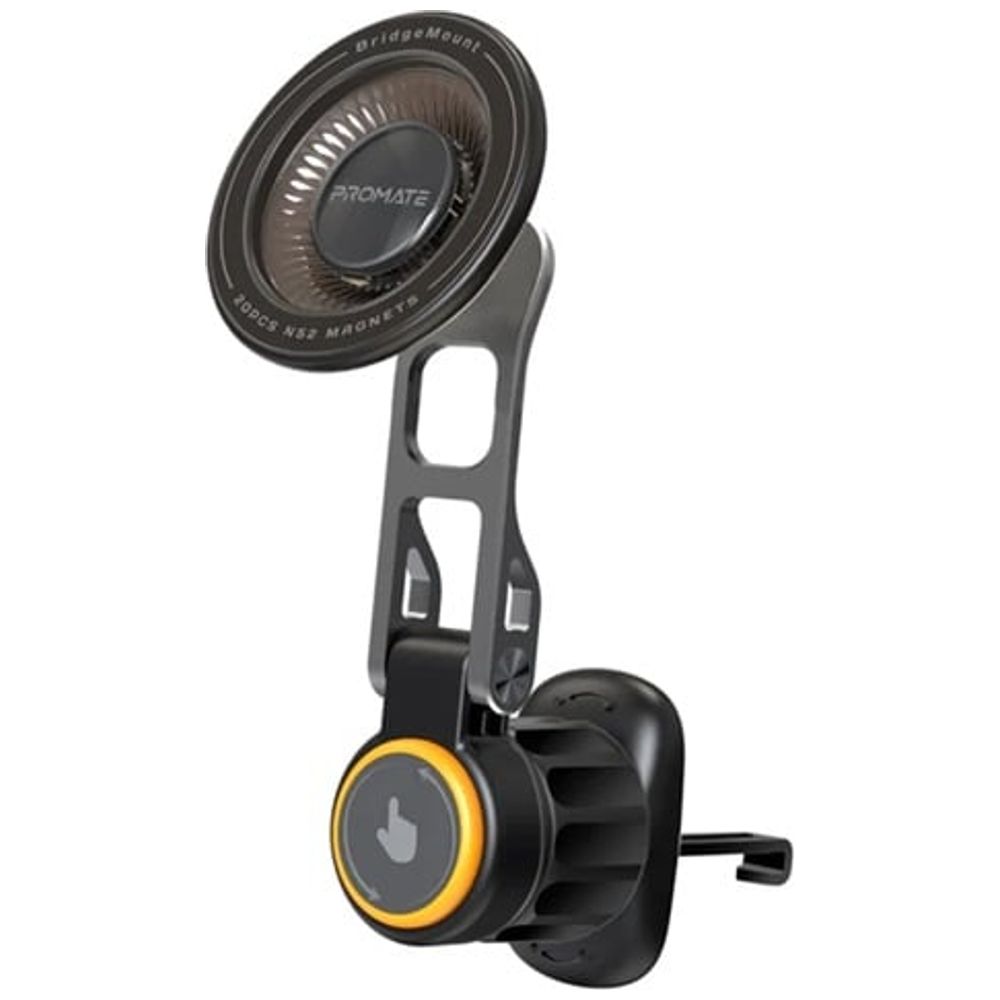 Promate Promate BridgeMount Magnetic Car Phone Holder - Secure AC Vent Mount - 360° Rotation - Black – 27,000 IQD Iraq