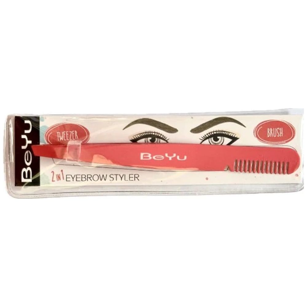 Beyu Eyebrow 2 in 1 Styler Tweezer ( Coral) - Beyu