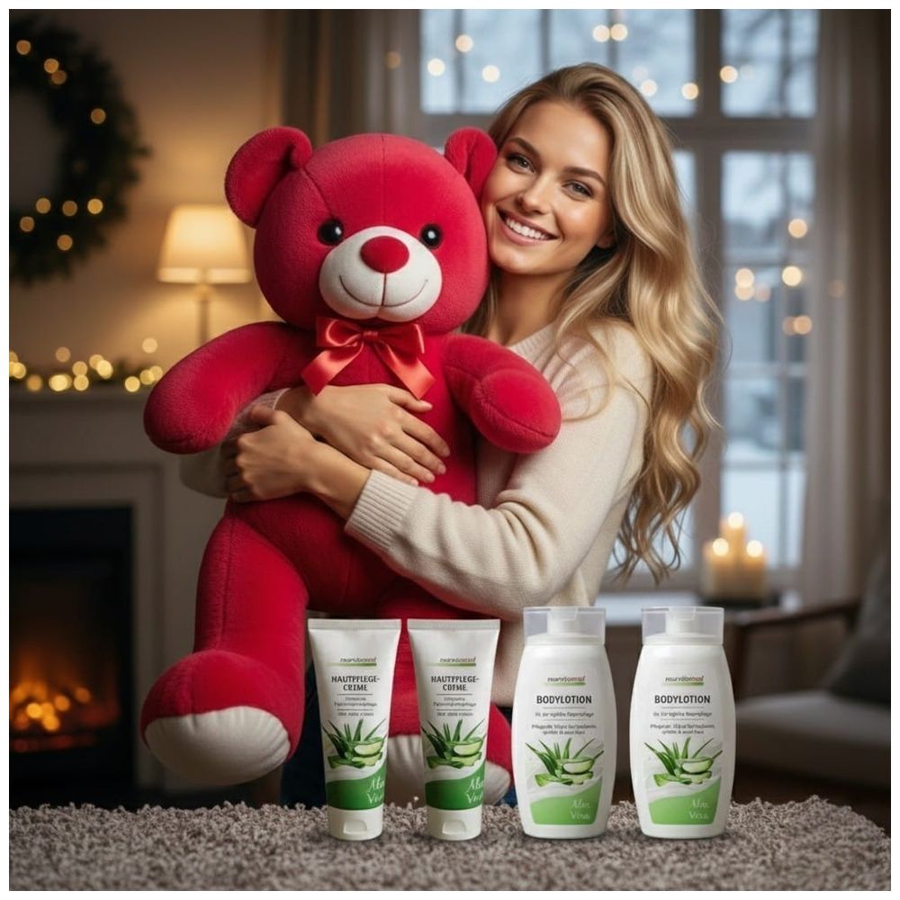 Marvita med German Aloe Vera Skin Care Package - 4 Pieces - Free Gift: Large Teddy Bear 95cm 4 Pieces