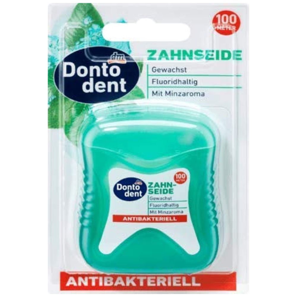 Dontodent Antibacterial Dental Floss - cleans between teeth, removes plaque, 100 m