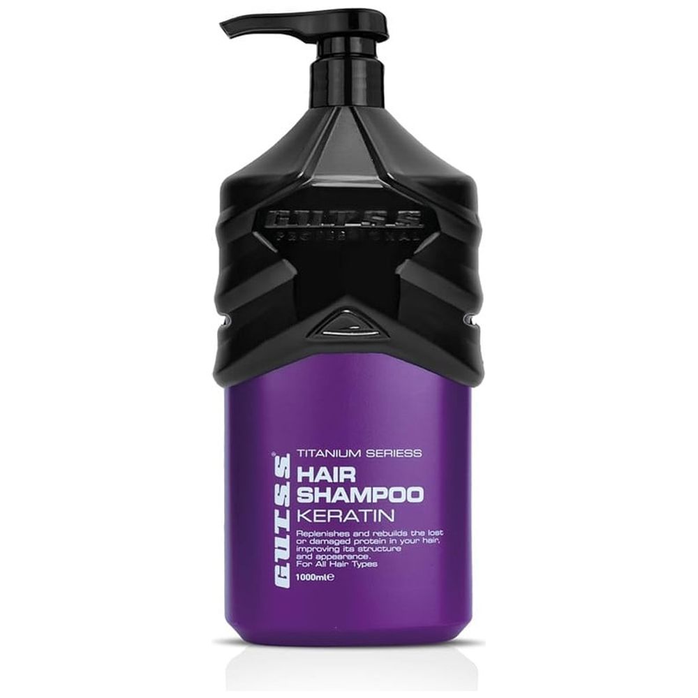 Gutss Keratin Hair Shampoo - Gently cleanses and rebuilds damaged hair proteins, 1 L