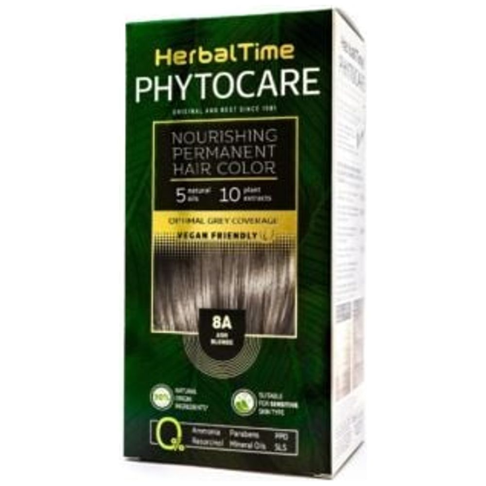 Herbal Time صبغة شعر دائمة مغذية خالية من الأمونيا - 8A