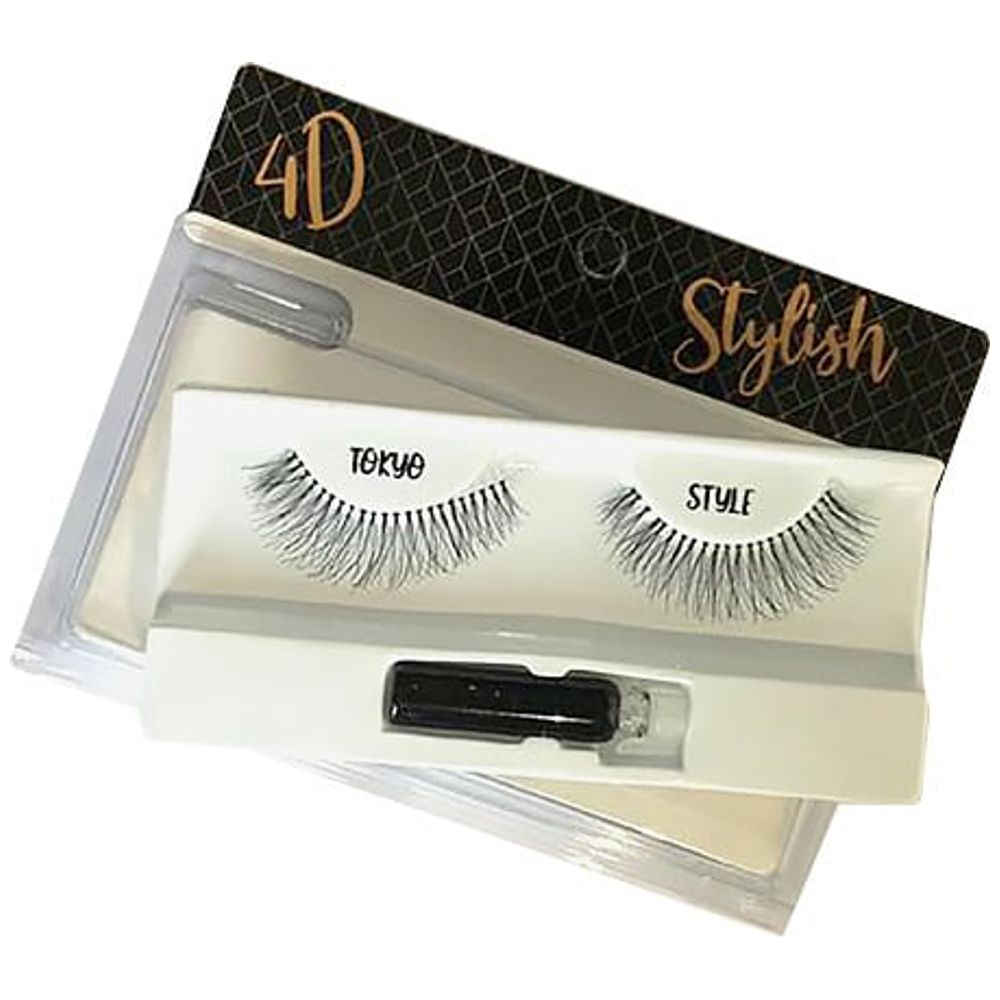 Dr. Aal Natural Hair False Lashes In Tokyo 4D Style with Adhesive Set