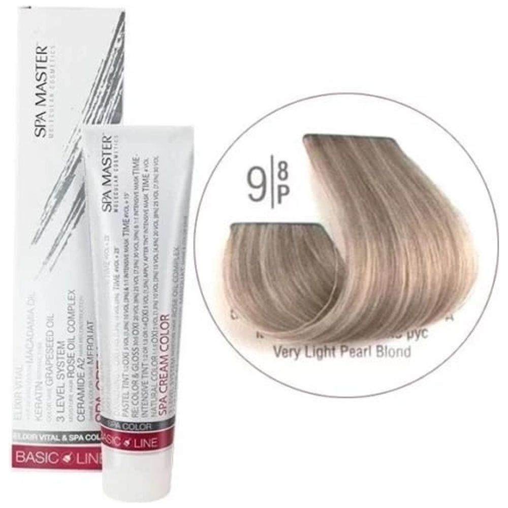 Spa Master Hair Color - Pearl Shades - 9/8P + Oxygen 20 Vol
