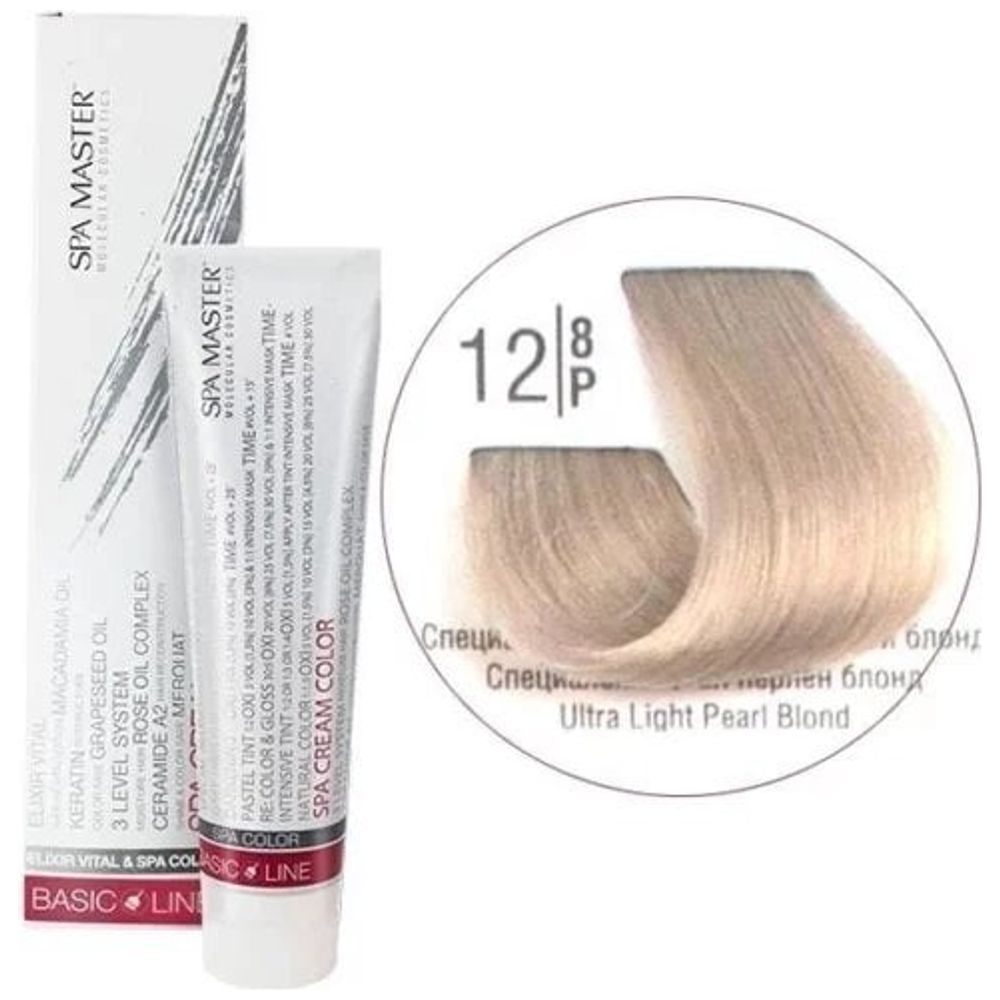 Spa Master Hair Color - Ultra Light Pearl Blond 12/8P + Oxygen 20 Vol