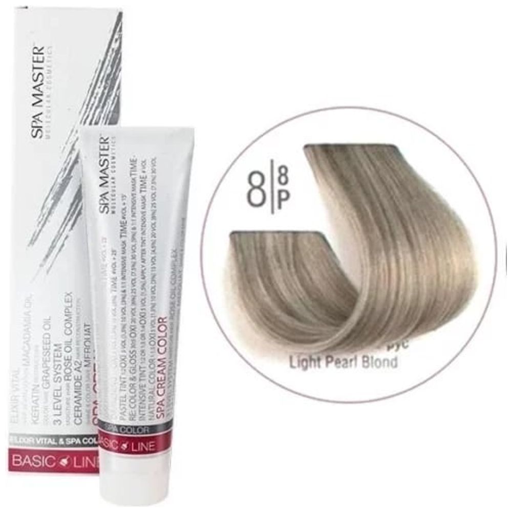 Spa Master Hair Color - Pearl Shades - 8/8P + Oxygen 20 Vol