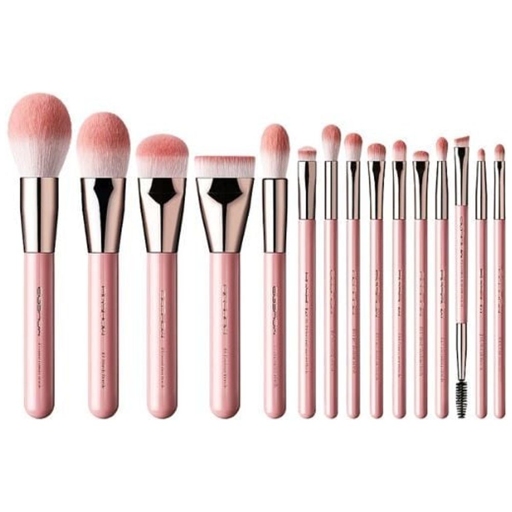 EIGSHOW طقم فرش مكياج - 15 قطعة - وردي