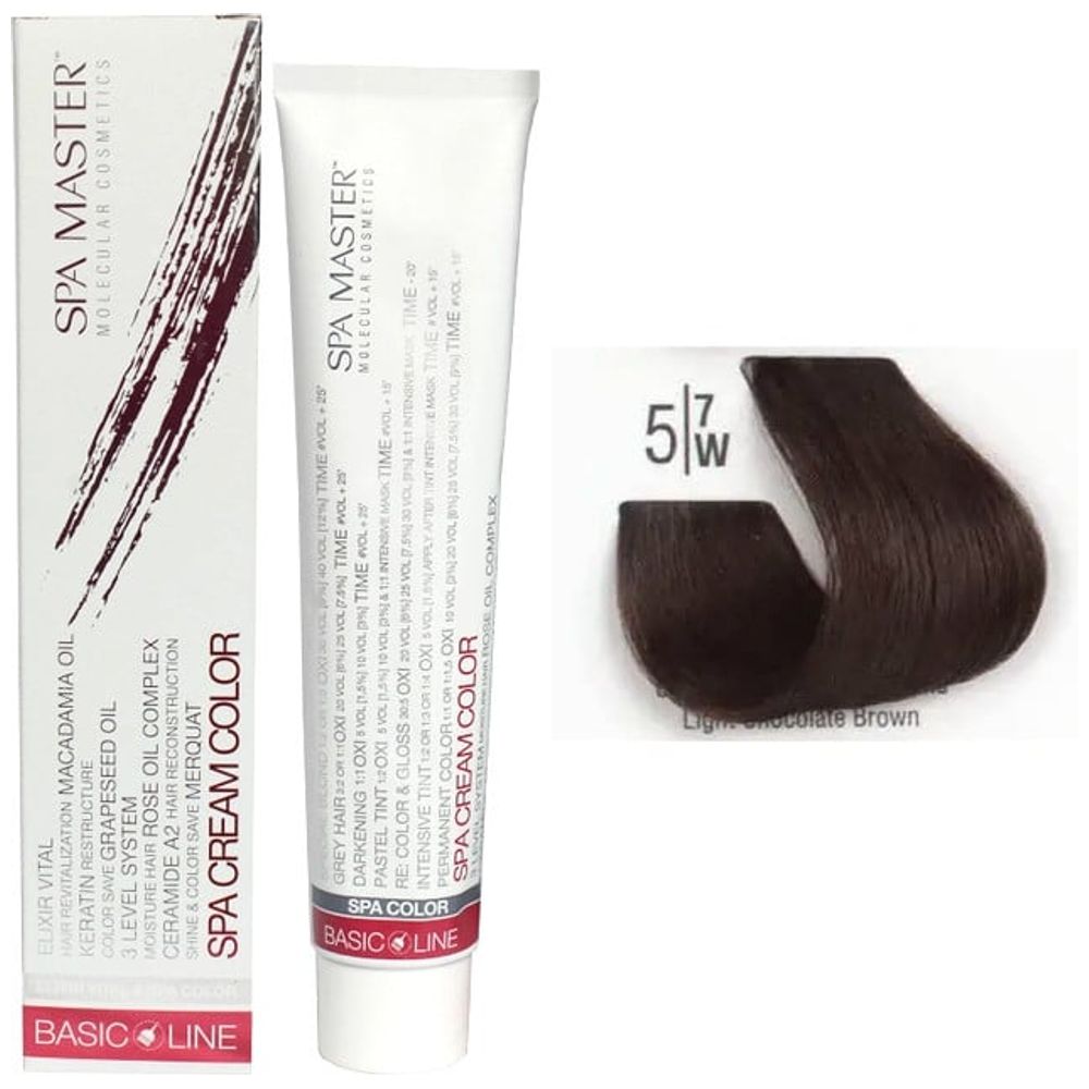 Spa Master Hair Colour Cream -  Light Chocolate Brown  + Oxygen - 20 Vol