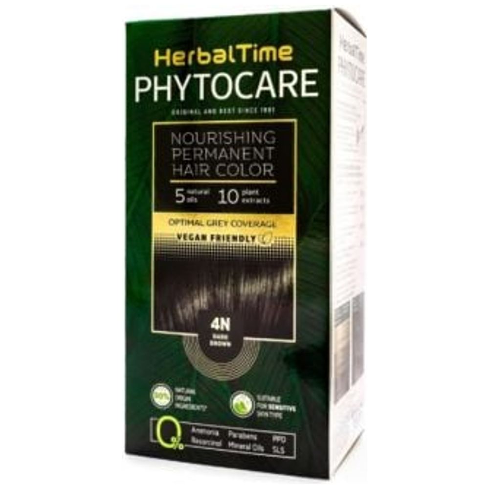 Herbal Time صبغة شعر دائمة مغذية خالية من الأمونيا - 4N