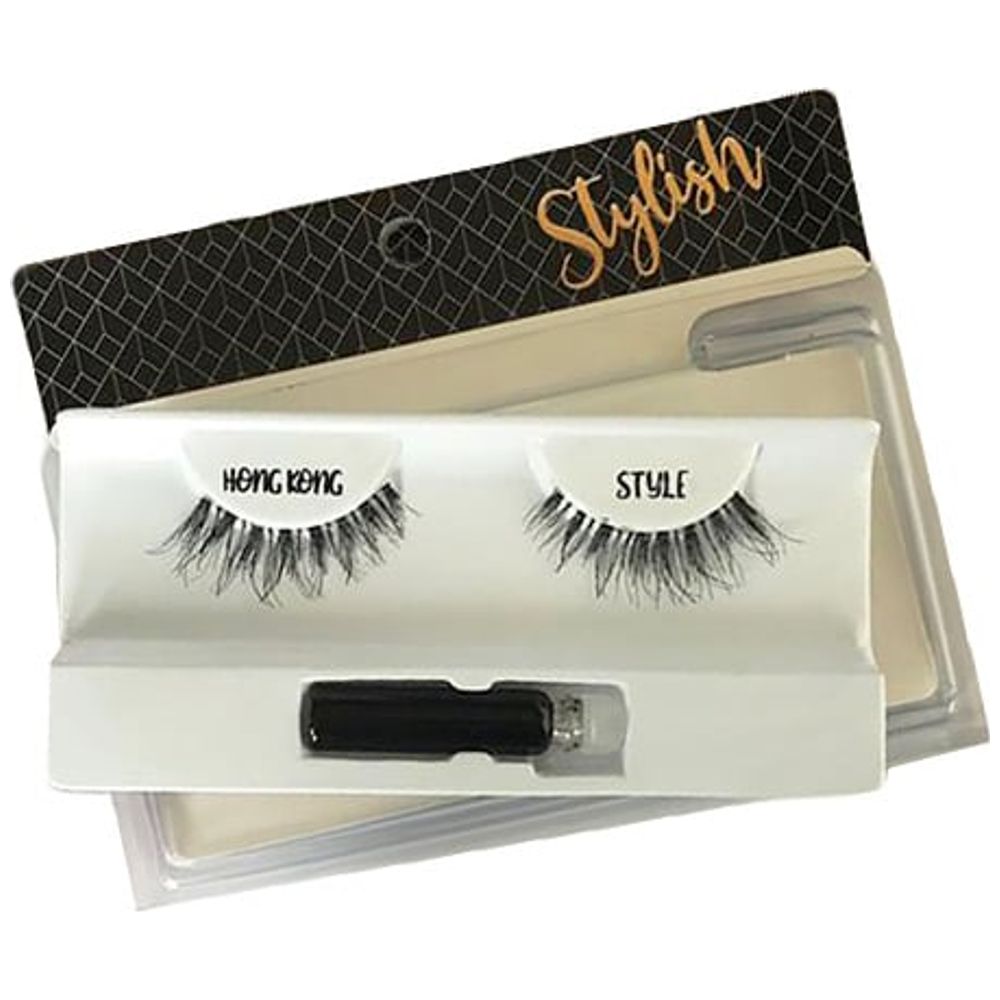 Dr. Aal Natural Hair False Lashes In Hong Kong Style with Adhesive Set