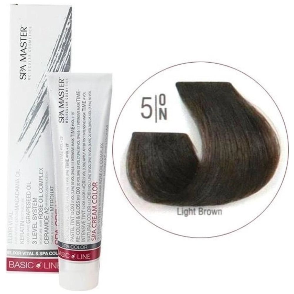 صبغة شعر سبا ماستر - ظلال بني 5/0N + أكسجين 20 فولت