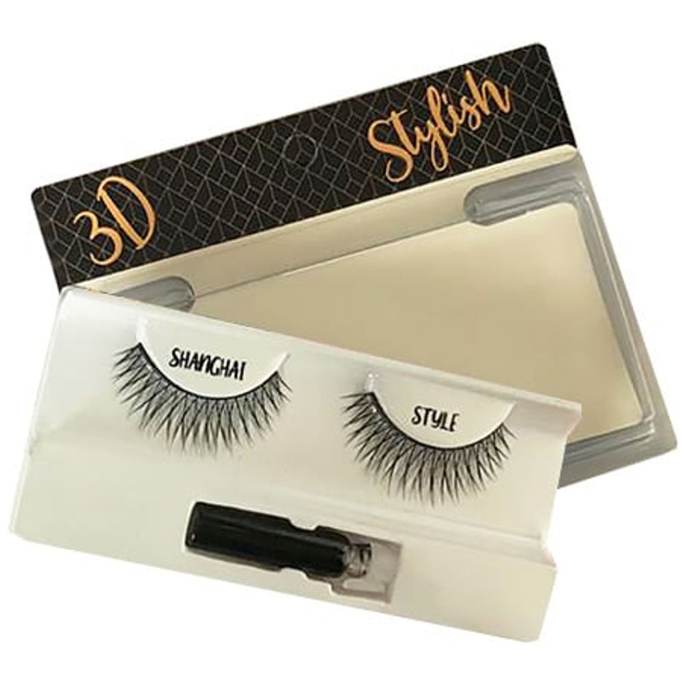 Dr. Aal Natural Hair False Lashes In Shanghai 3D Style with Adhesive Set
