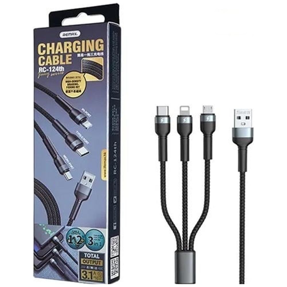 Remax Remax RC-124th - Cable 3 in 1 - 1.2 m 1.2 m