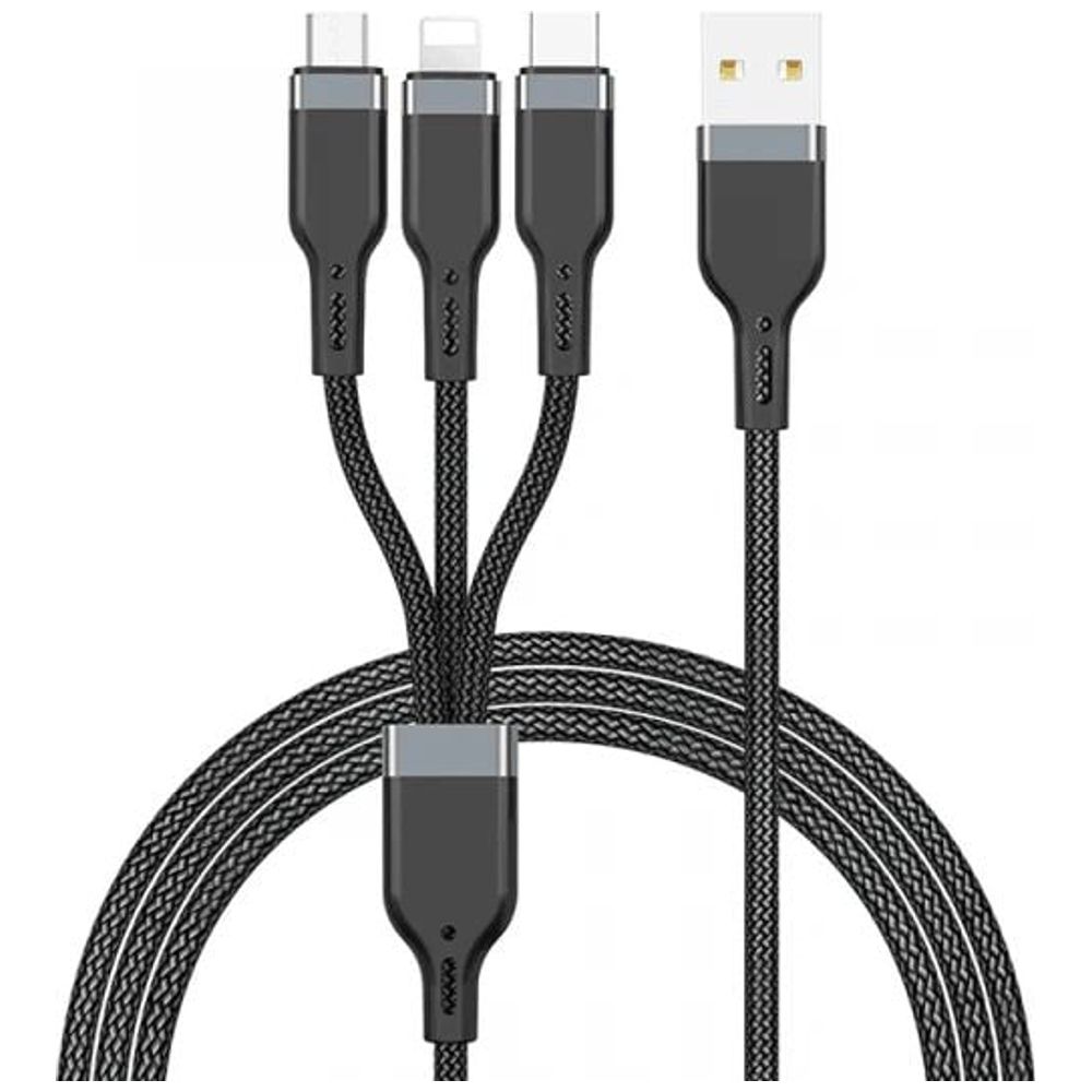 Wopow Wopow WX10 - Cable 3 in 1 - 1m - Up to 480Mbps - Black 1m