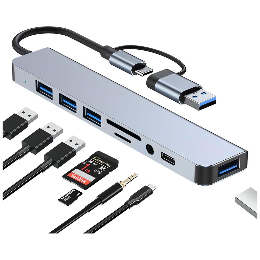 Other - 8 in 1 USB-C Hub - Up to 5 Gbps - Gray 8 in 1 – 21,000 IQD Iraq