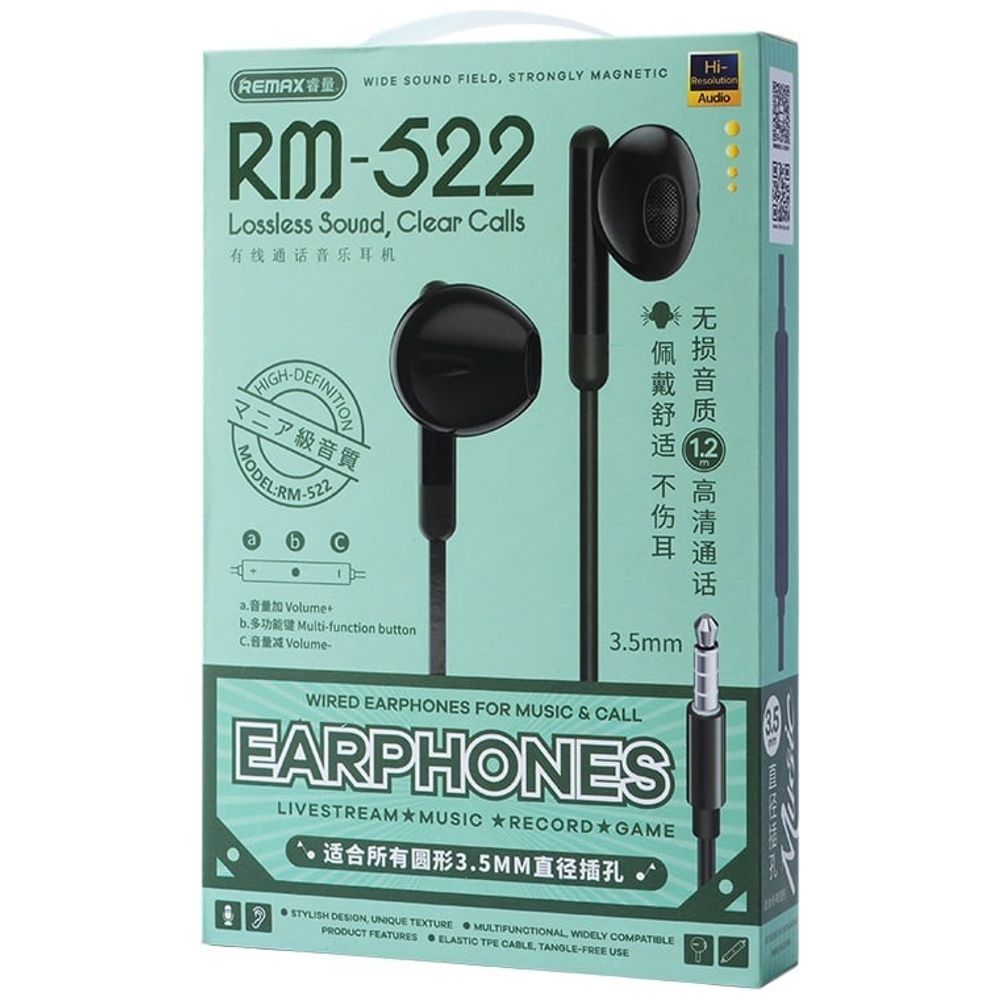 Remax Remax RM-522 - Headphone In Ear - Black