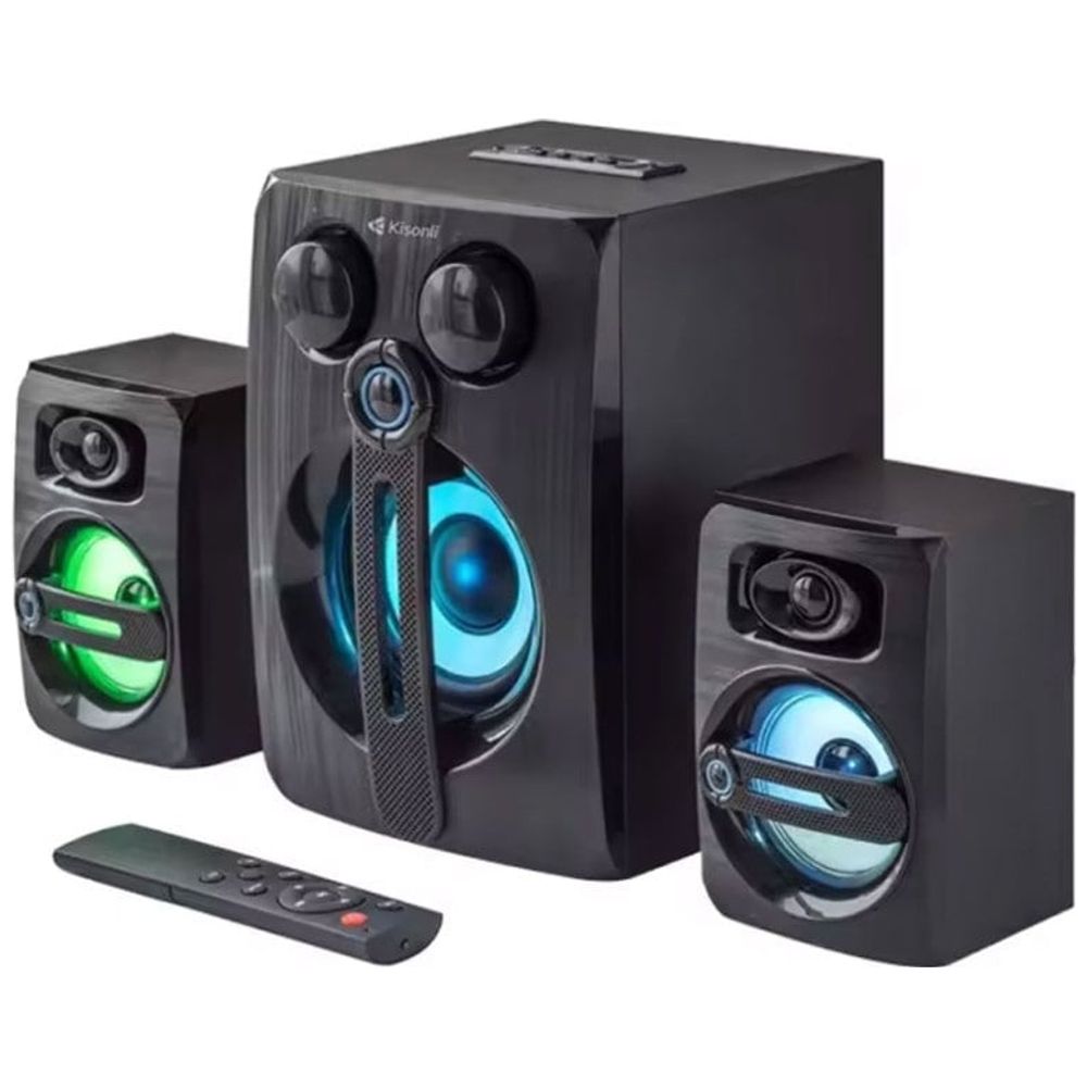 Kisonli 9000A - Bluetooth Speaker - LED - Bluetooth 5.0 - Black