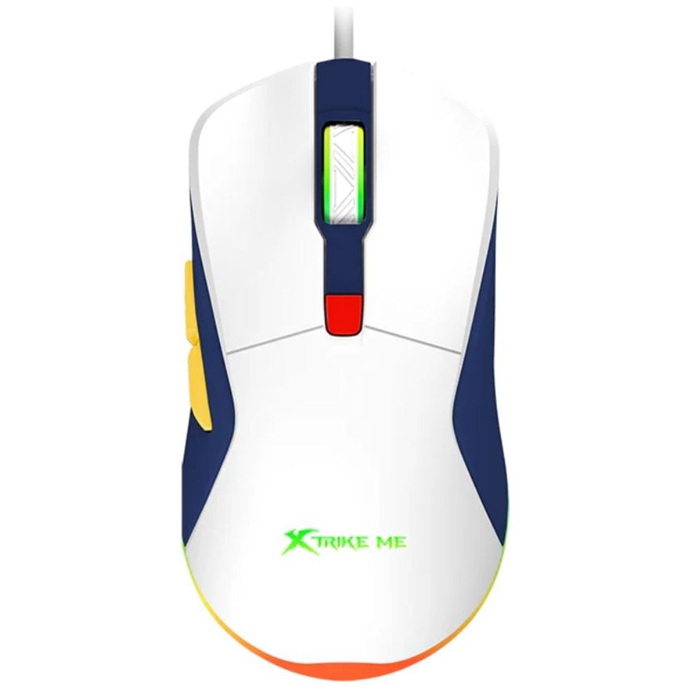 XTRIKE ME GM-227 Wired Gaming Mouse - Adjustable DPI up to 3600 - 6 Buttons - 7 Color RGB Lighting - 93g - White 3600 DPI, 93g
