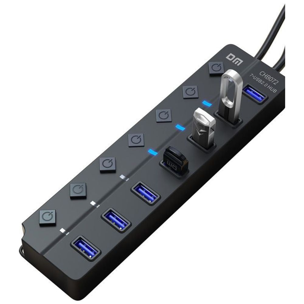 DM HUBCHB072 - USB Hub - 7Port - Black 7 Port – 19,750 IQD Iraq