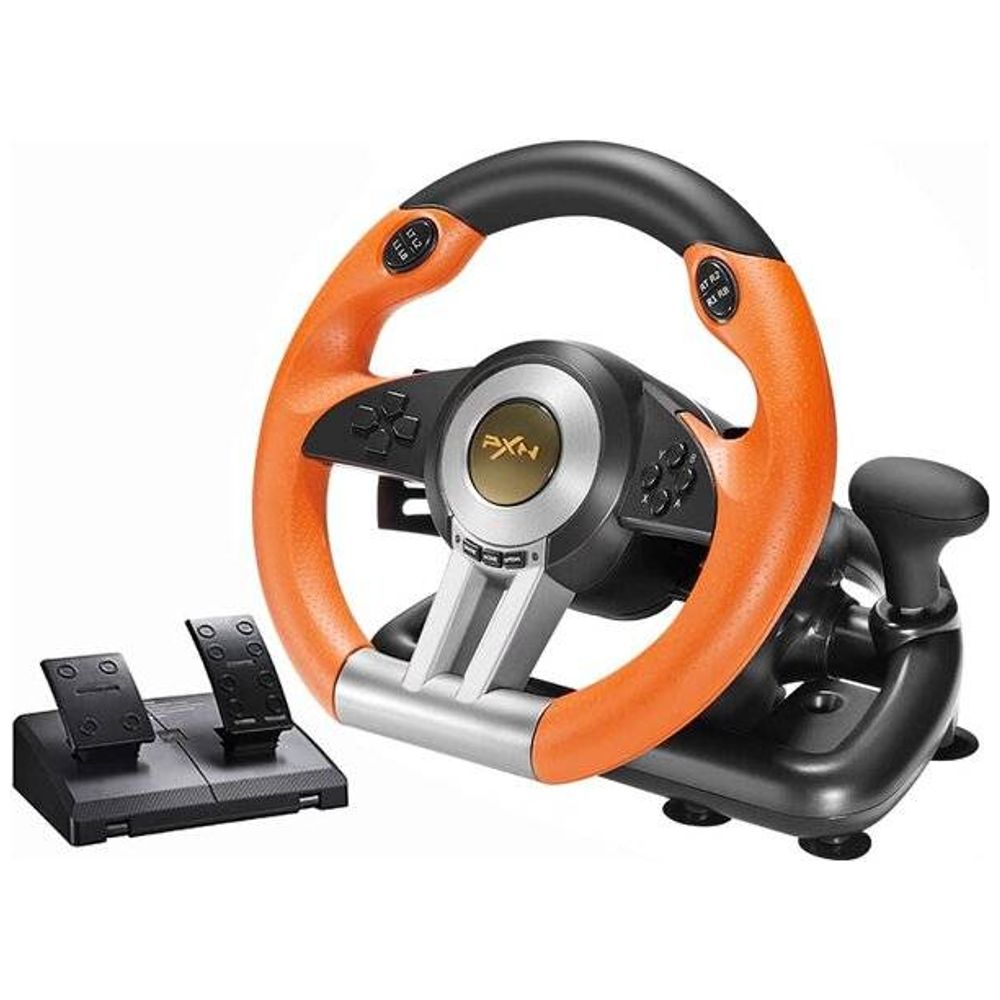 Nintendo PXN Racing Wheel - 180° Rotation with Realistic Force Feedback and Pedals - Compatible with PC, PS3, PS4, and Nintendo Switch – 85,000 IQD Iraq