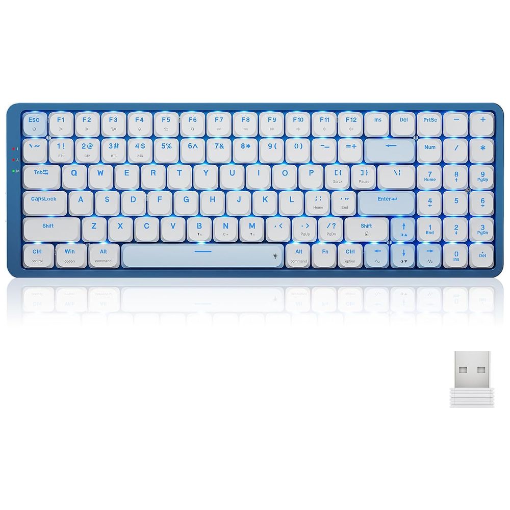 Redragon K684WB Pro - Wireless Mechanical Keyboard - 96 Keys with Numpad - Versatile & Programmable - Blue 96 Keys – 70,000 IQD Iraq