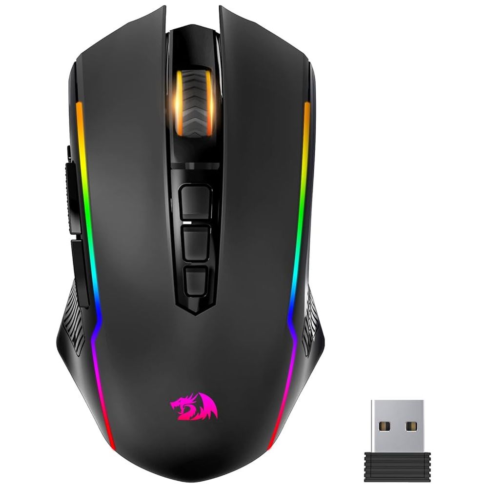 Redragon Gaming Mouse - Wireless with 8000 DPI - RGB Backlit - Black 8000 DPI – 36,000 IQD Iraq
