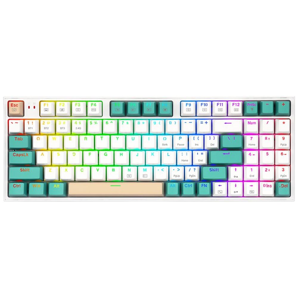 Redragon K643WGC - Wireless Gaming Keyboard - RGB - Bluetooth 2.4 - White – 75,500 IQD Iraq