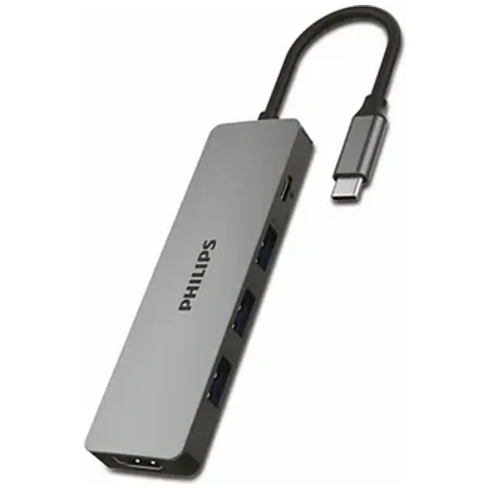 Philips Philips SWR1602C 93 - USB-C Hub 5 in 1 - Gray