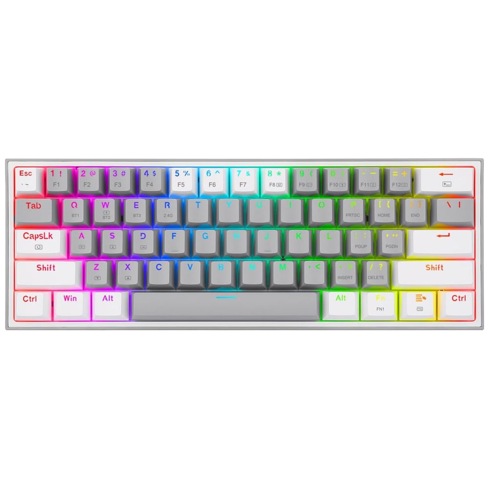 Redragon K616 Fizz Pro - 60% Mechanical Gaming Keyboard - 61 Keys - Tri-Mode Connectivity - White 61 Keys – 57,000 IQD Iraq