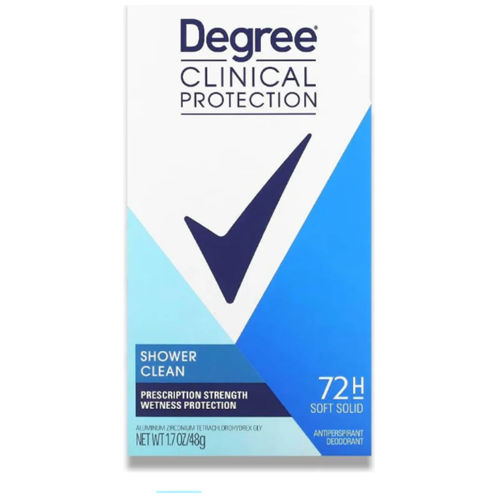 Clinical Protection Shower Clean by Degree for Women - Deodorant Stick, 48g
