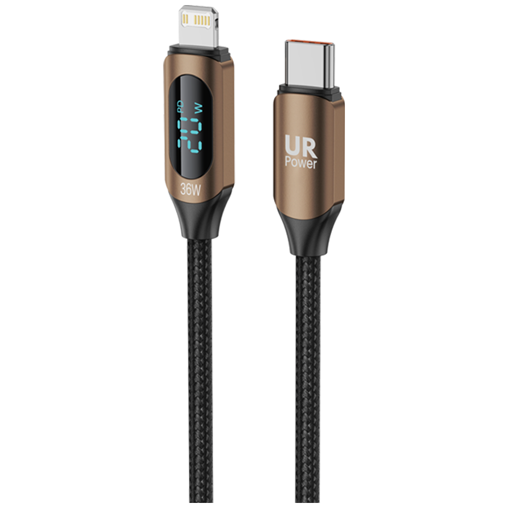 URPower U36WCR - USB-C to Lightning Cable - 1m - 36W - Brown 1m, 36W – 7,750 IQD Iraq