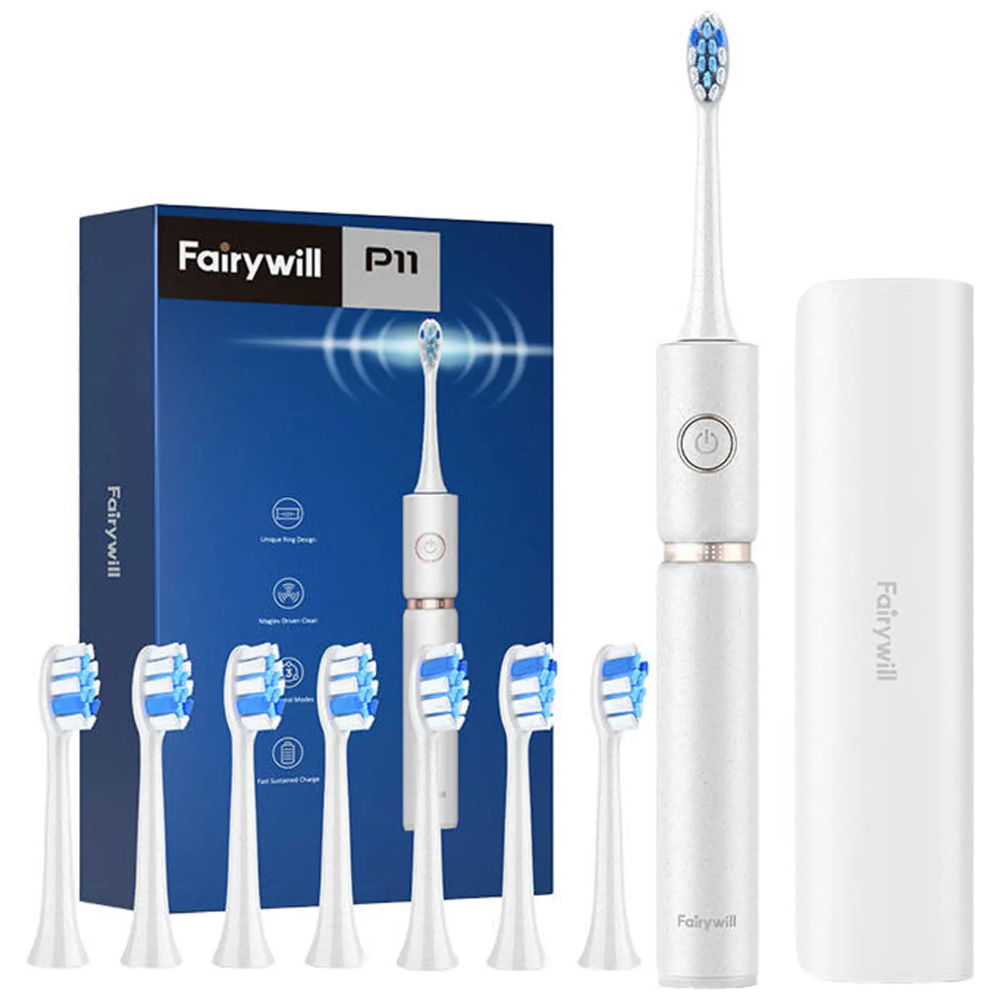 Fairywill P11 Plus - فرشاة أسنان تعمل بالبطارية