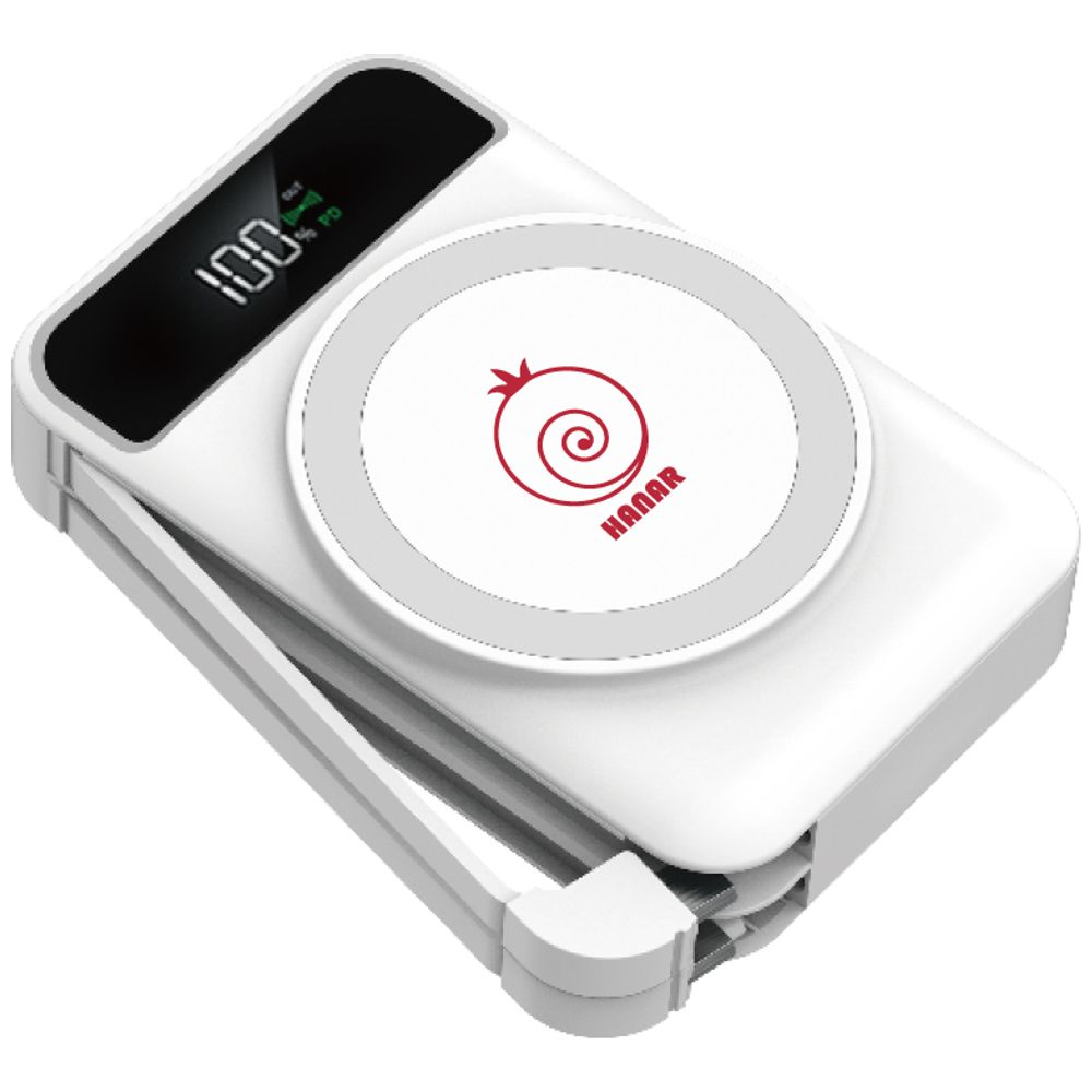 Hanar 014400032418 - 10000mِِAh - Wireless Power Bank - White 10000mAh, Wireless – 25,000 IQD Iraq