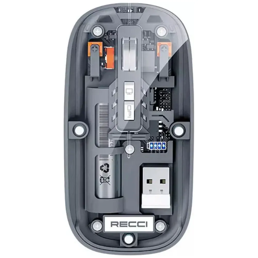 Recci RCS M0 - Wireless Mouse - Up To 500 mAh - Bluetooth 5.1 - Transparent 500mAh