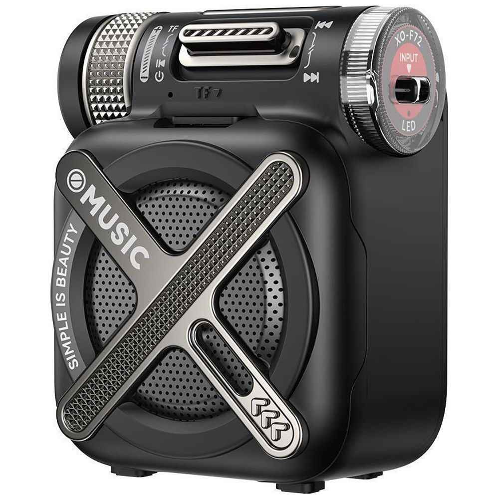 XO F72 Bluetooth Speaker - 5W Power - Bluetooth V5.4 - 1000mAh Battery - Black 5W