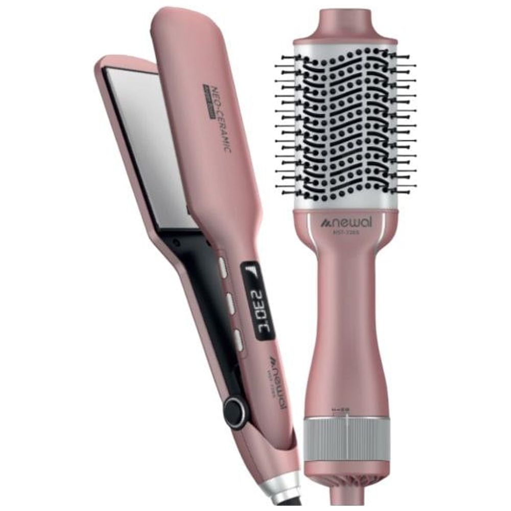 Newal 2 in 1 Hair Styler and Straightener HST7265- Pink