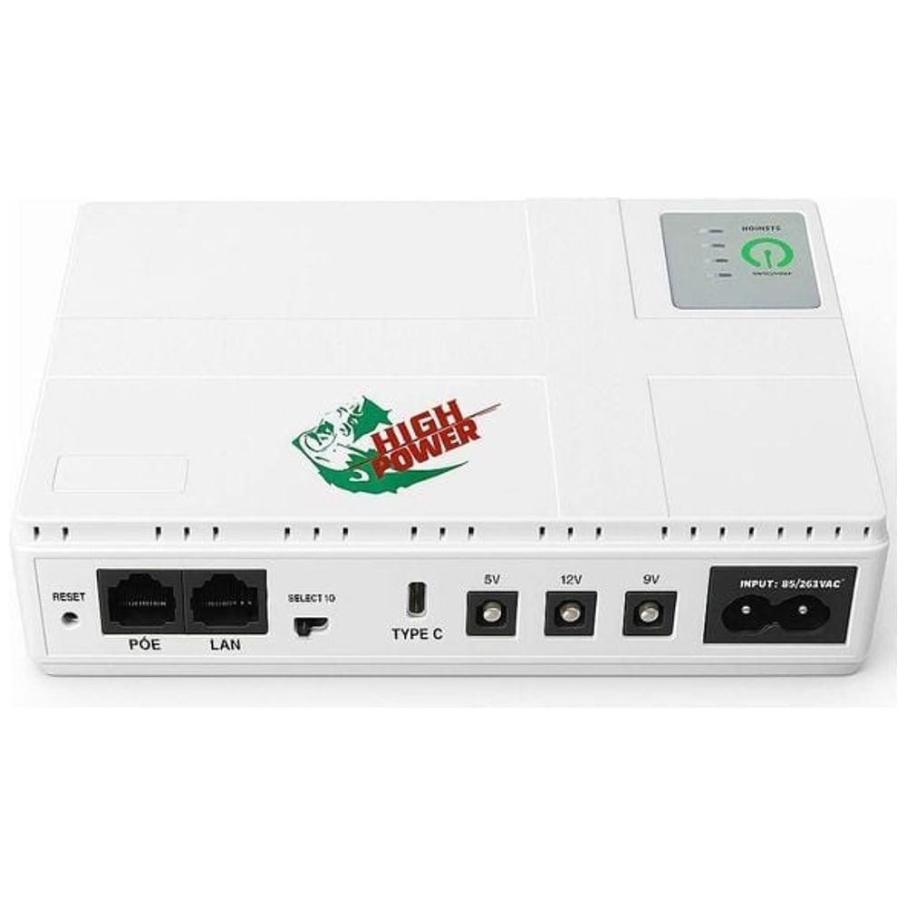 High Power DC1018P UPS Power Supply - 18W - Built-in 8800mAh - White 18W, 8800mAh – 27,000 IQD Iraq