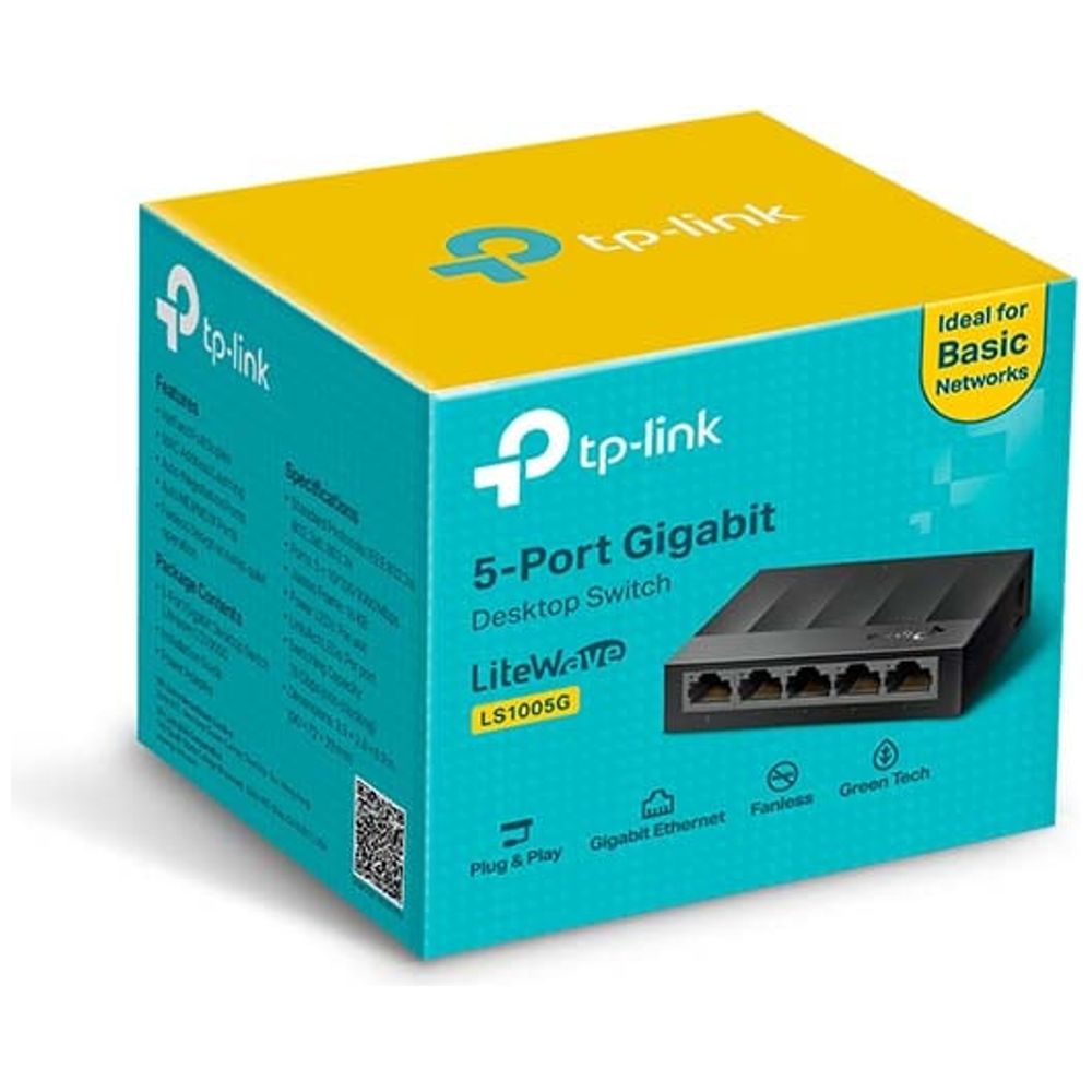 TP-LINK TP-LINK LS1005G - Network Switch - Green Ethernet technology saves power - Black