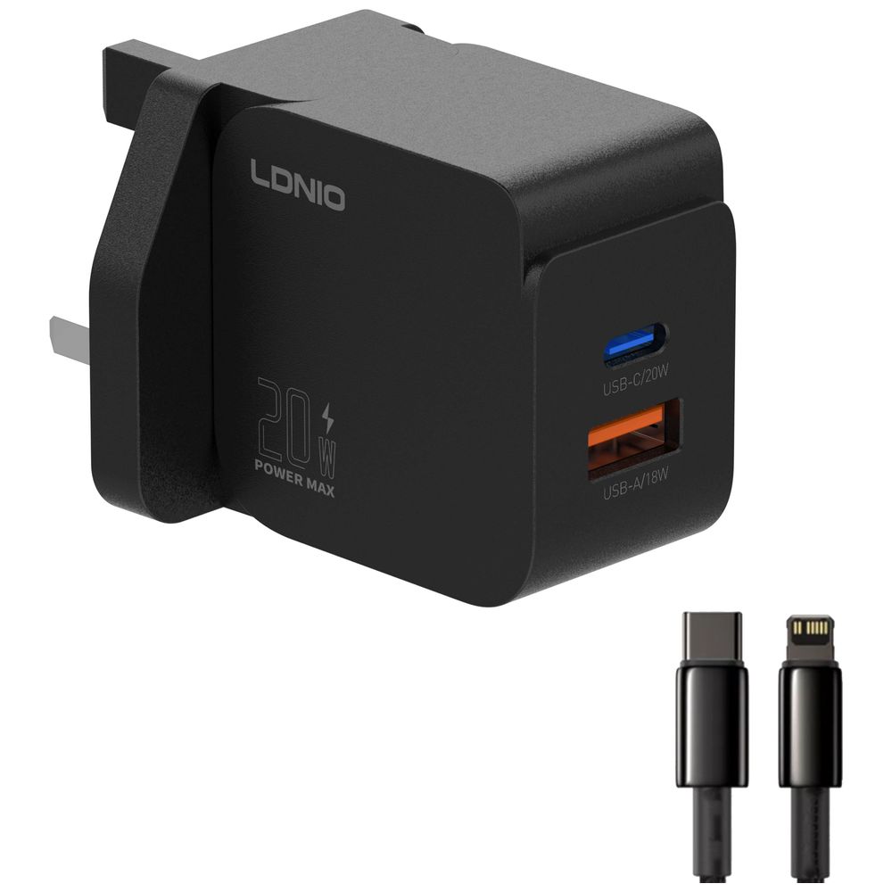 LDNIO LDNIO Wall Charger - USB-C to Lightning - 20W - Black 20W – 18,000 IQD Iraq